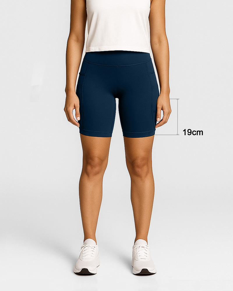 Dena Recycled Biker Shorts Met Zakken - Navy